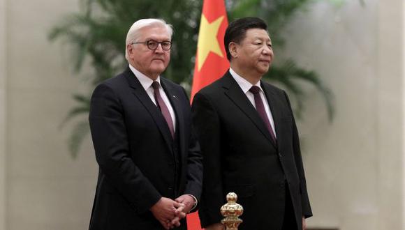 Xi Jinping y el presidente alemán Frank-Walter Steinmeier. (Foto: AP)