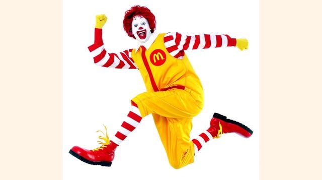 Ronald McDonald, Creado por Willard Scott, este payaso usado como la mascota de McDonald&#039;s. Su salto a la fama fue en 1963, y desde entonces ha recorrido el mundo. (Foto: linksservice)
