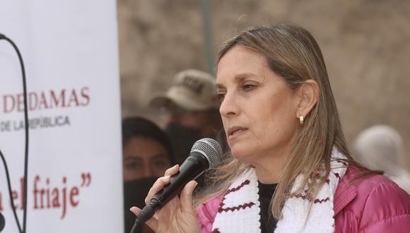 La presidenta del Congreso, María del Carmen Alva, insistió en que el mandatario Pedro Castillo debe renunciar al cargo. (Foto: Congreso)