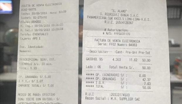 Comprobante (Foto: GEC)