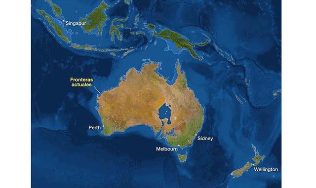 Oceanía. El continente cuya mayor parte ocupan los desiertos, obtendría un mar interior. Pero perdería una gran parte de la costa donde ahora viven cada 4 de 5 australianos.
