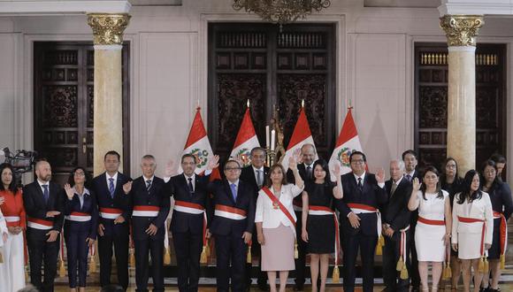 La presidenta Dina Boluarte tomó juramento a su nuevo gabinete de ministro de estado en Palacio de Gobierno. Fotos: Joel Alonzo/ @photo.gec