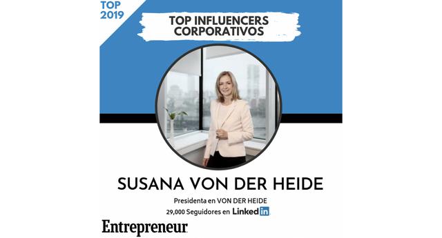 FOTO 6 | 6. Susana von der Heide


Presidenta en VON DER HEIDE
Seguidores en LinkedIn: 29,000
Perfil en LinkedIn 
Página web 
País: Argentina
Esta ejecutiva es la fundadora de VON DER HEIDE, una reconocida consultora de gestuión de recursos humanos. Durante más de 23 años estuvo ejerciendo como CEO de la compañía y en los últimos dos como presidenta.