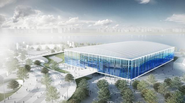 Vista del Estadio Olímpico de Deportes Acuáticos. Río de Janeiro contará en los JJ.OO. con 18,500 militares, 1,822 policías, 4,540 bomberos e integrantes de Defensa Civil durante todo el evento.