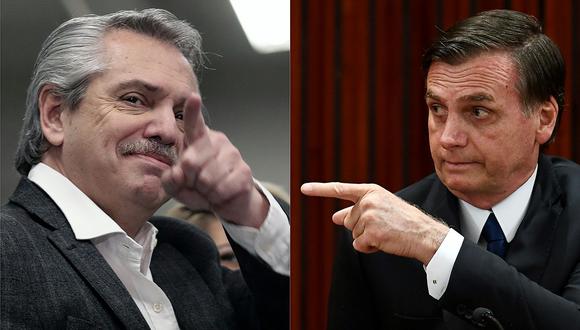 Alberto Fernández y Jair Bolsonaro. (Foto: AFP)
