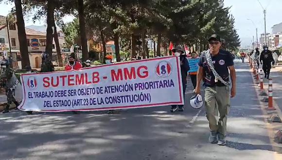 En mayo de este año los trabajadores de Las Bambas iniciaron marchas y huelgas de hambre para que el Gobierno soluciones conflicto. (Foto: Radio Surphuy / Facebook)