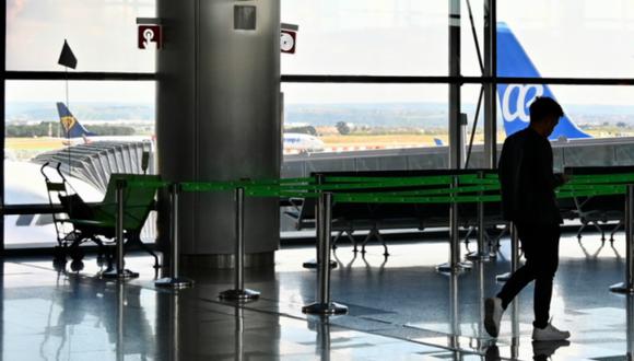 La imagen muestra el aeropuerto Adolfo Suárez Madrid-Barajas en Barajas el 14 de marzo de 2020. (AFP).