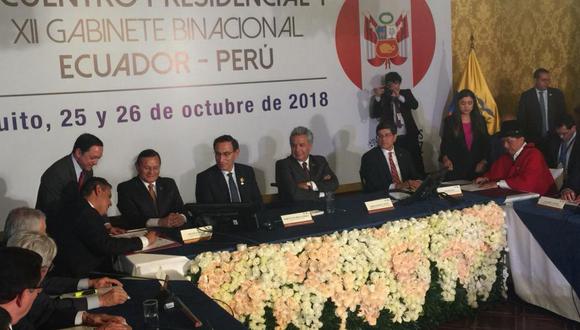 El acuerdo fue suscrito en el marco del Encuentro Presidencial y XII Gabinete Binacional de Ministros Perú - Ecuador. (Foto: Difusión)