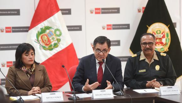 El ministro del Interior, Mauro Medina, presentó como el primer procedimiento policial digital a la denuncia policial. (Foto: Difusión)