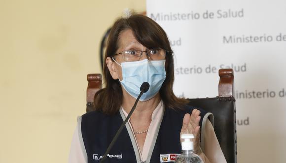 La ministra de Salud, Pilar Mazzetti, participó de una conferencia de prensa del Consejo de Ministros en Palacio de Gobierno. (GEC) .