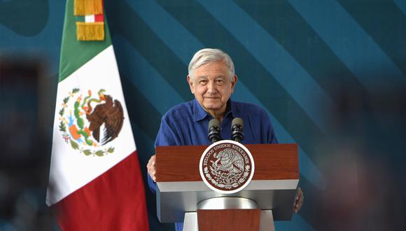 Fotografía cedida este miércoles por la presidencia de México del mandatario mexicano, Andrés Manuel López Obrador, durante una rueda de prensa en Palenque, Chiapas (México). EFE/Presidencia de México