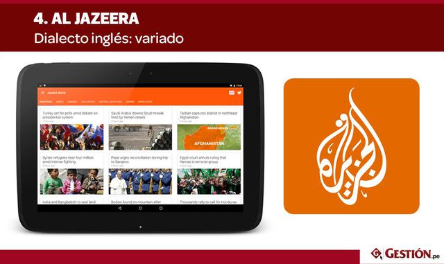 Al Jazeera (que significa «la isla» en árabe) es una cadena de televisión de noticias con sede en Qatar, y cubre temas de actualidad internacional. Sus presentadores proceden de varios lugares del mundo, y tienen acento británico, estadounidense, australi