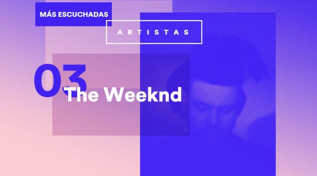 The Weeknd es el nombre artístico del canadiense Abel Makkonen Tesfaye, quien fue el tercer cantante más escuchado en el mundo.