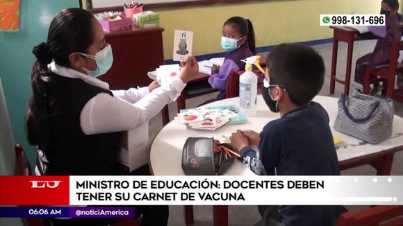 Minister of Education indicates that teachers must have a vaccination card to teach classes