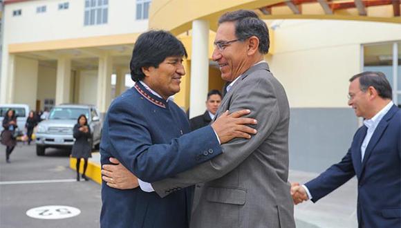 Los presidentes Evo Morales (Bolivia) y Martín Vizcarra (Perú) participarán en el V Gabinete Binacional. (Foto: Presidencia Perú)