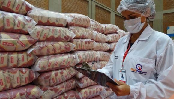 A la Municipalidad de San Juan de Miraflores se le entregó 163.06 toneladas de alimentos que servirán para atender a 7563 personas del referido distrito. (Foto: Midis)
