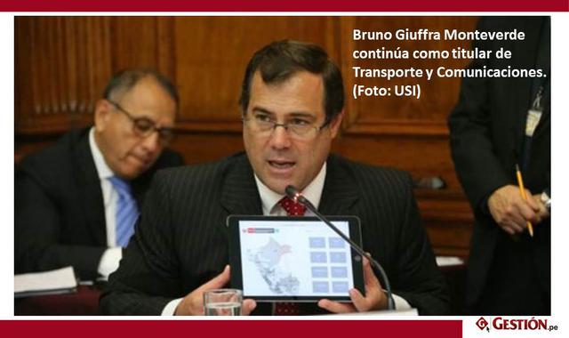 Foto 14 | Bruno Giuffra continúa como titular de Transporte y Comunicaciones. (Foto: USI)