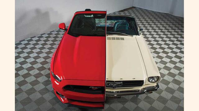 El modelo fue preparado especialmente para la muestra en el museo, situado en el estado de Virginia, como una especie de “máquina del tiempo”, representada con la fusión del primer Mustang de 1965 con el nuevo modelo relanzado el 2014. (Foto: Ford)