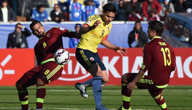 Radamel Falcao |El ‘Tigre’ cuenta con toda la confianza de Pekerman. Todavía no marca en esta Copa América, pero en cualquier momento puede despertar. Transfermarkt.es estima que puede costar más de 51 millones de dólares. (AFP)