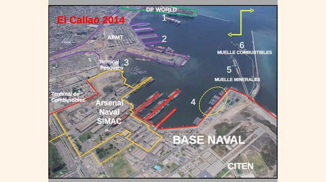 Se prevé que dentro de los terrenos concesionados se construya un centro de apoyo logístico comercial e industrial, y un antepuerto terrestre para actividades de carga y descarga.  (Foto: Mindef)