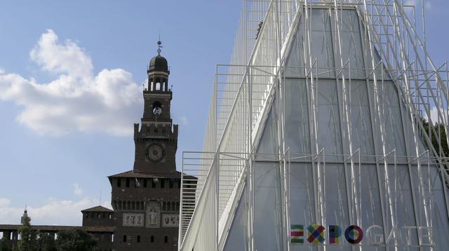 Vista aérea de la puerta de ingreso a la Expo Milán que se abrirá el 1 de mayo y que se centrará en el futuro de la alimentación mundial. (Foto: Reuters)