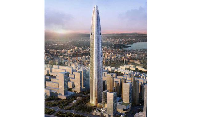 Centro Greenland: Proyecto a realizarse para el 2018 en Wuhan (China). Este tendría  una altura de 636 metros y 125 pisos. (Foto: skyscrapercenter)