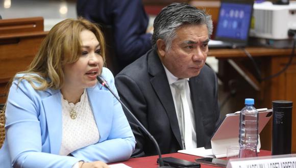 Karelim López declara ante la comisión de Fiscalización. (Foto: Congreso)
