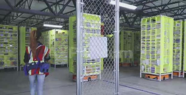 Los robots "colaborativos" de Amazon. (Foto: AFP)