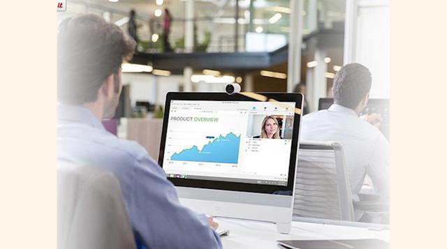 WebEx de Cisco, un servicio que acoge las reuniones en línea y conferencias web, completas con cubiertas deslizantes.