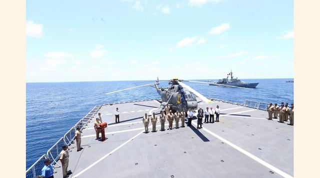 Ollanta Humala dijo que el buque fortalecerá a la Marina de Guerra del Perú y que su utilidad será fundamental para afrontar desastres naturales.