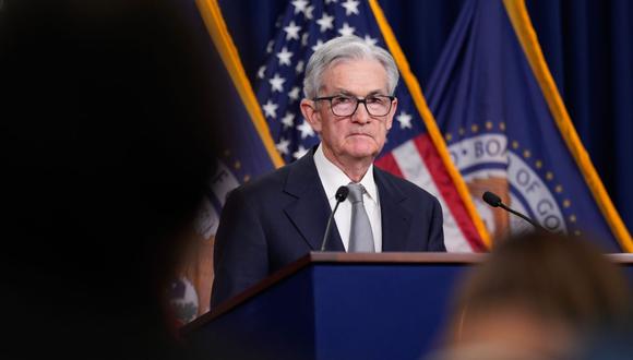 Jerome Powell, chairman of the US Federal Reserve, during a news conference following a Federal Open Market Committee (FOMC) meeting in Washington, DC, US, on Wednesday, Nov. 1, 2023.  Photographer: Al Drago/Bloomberg