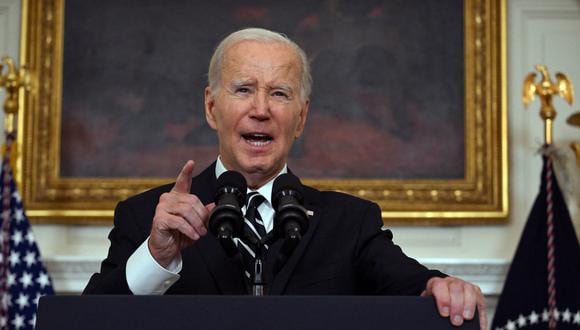 El presidente estadounidense Joe Biden anuncia “centros de hidrógeno” de cara a presidenciales de 2024. (Foto de Jim WATSON / AFP)