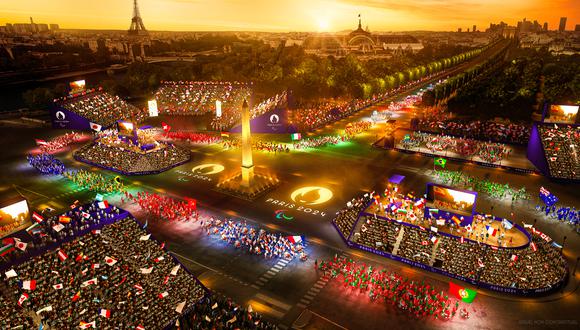 La ceremonia de apertura de los Juegos Paralímpicos de París el 28 de agosto de 2024, que tendrá lugar en la Place de la Concorde, en París.  (Photo by Handout / Paris 2024 / AFP)