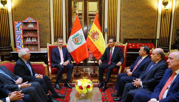 El presidente Martín Vizcarra recibió al rey de España, Felipe VI, en el Palacio de Gobierno. (Foto: Presidencia Perú)
