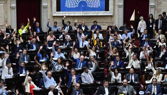 "Ley Ómnibus", impulsada por el Gobierno de Javier Milei, fue aprobada en general este viernes en la Cámara de Diputados del Congreso argentino por 144 a favor y 109 en contra. (Foto: EFE/ Matías Martín Campaya)