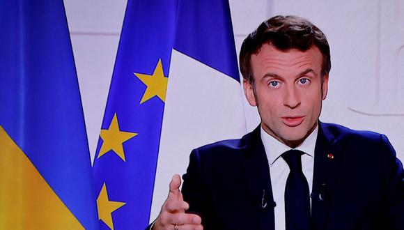 Macron, candidato a su reelección en abril, estimó que la guerra en Ucrania “se agrava”, pero intentó tranquilizar a la población asegurando que “Francia no está en guerra con Rusia” y que busca detener el conflicto. (Foto: LUDOVICO MARIN / AFP).