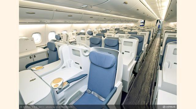 Un tocador, un guardarropa y un bar exclusivo con buffet son algunas de sus características más apreciadas. Además, en la clase Business de modelos seleccionados, la aerolínea encontró espacio suficiente incluso para colocar exposiciones artísticas en col