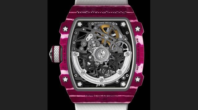 Contribuyendo al bajo peso y a la increíble comodidad de usar este reloj, está también la caja que está hecha de los materiales compuestos Carbono TPT y Cuarzo TPT, propiedad de Richard Mille. (Foto: Megaricos)