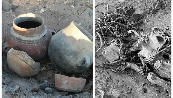 Entre los objetos hallados en las tumbas había una estatuilla de una llama y decenas de vasijas de cerámica de color rojo y negro. (Referencial)