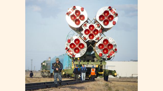 La cápsula espacial Soyuz TMA-14M será transportada a la Estación Espacial Internacional con la ayuda del cohete acelerador ruso Soyuz-FG. (Foto: AP)