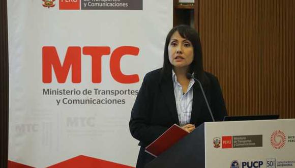 María Jara, ministra de Transportes y Comunicaciones. (Foto: Difusión)