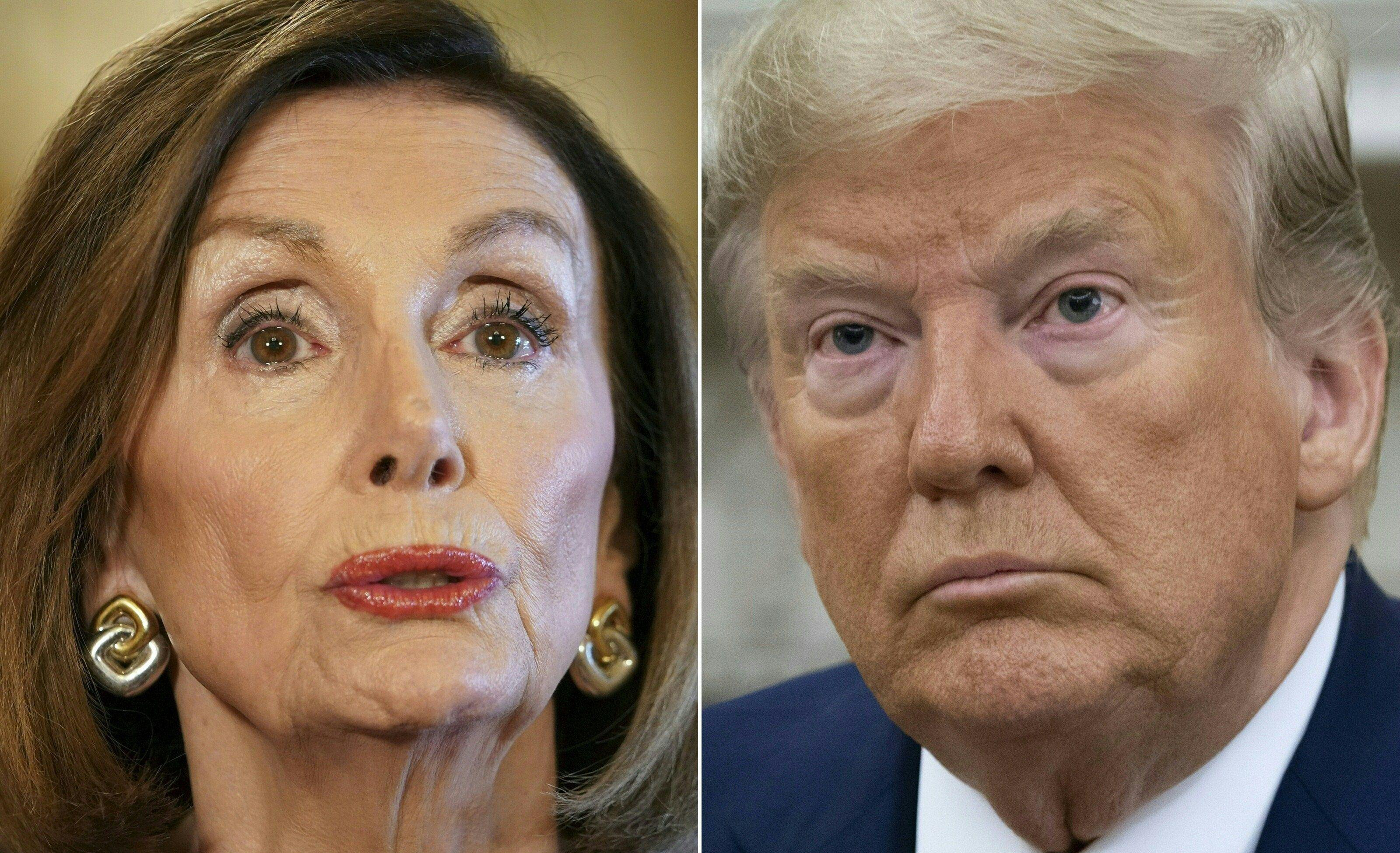 La lideresa demócrata de la Cámara de Representantes, Nancy Pelosi, y el presidente de Estados Unidos Donald Trump. (AFP / Mandel NGAN AND SAUL LOEB).