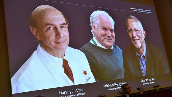 Los estadounidenses Harvey Alter y Charles Rice y el británico Michael Houghton ganaron el Premio Nobel de Medicina (Foto: EFE)