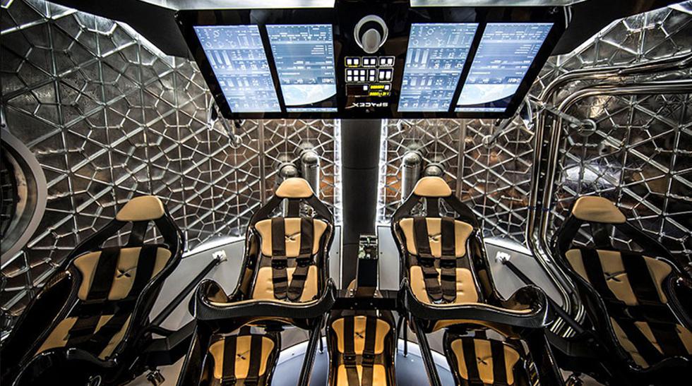 1) El Crew Dragon, también llamado Dragon Version2, fue presentado formalmente en mayo de 2014. Esta es la última versión de SpaceX y es una nave capaz de transportar a siete astronautas. (Crédito: SpaceX)