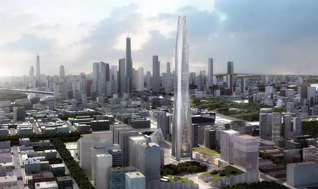 Tianjin CTF Finance Centre: Proyecto a realizarse para el 2018 en Tianjin (China). Este tendría  una altura de 530 metros y 97 pisos. (Foto: som.com)