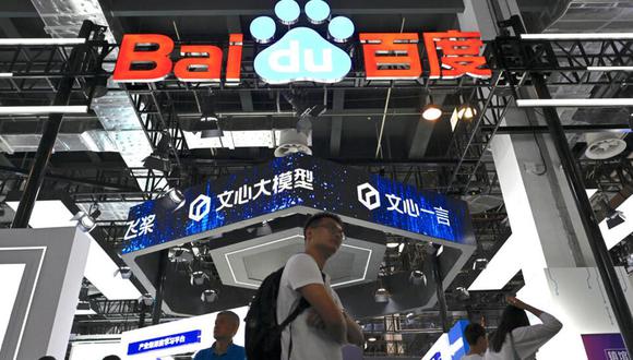 Stand del gigante chino de internet Baidu en la Conferencia Mundial de Shanghai sobre Inteligencia Artificial. (Foto: AFP)