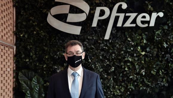 CEOde Pfizer, Albert Bourla. (Photo by Sakis MITROLIDIS / AFP)
