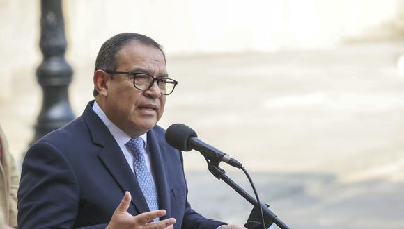 El jefe del Gabinete Ministerial, Alberto Otárola, participó en una conferencia de prensa en Palacio de Gobierno luego del Consejo de Ministros. (Foto: PCM)
