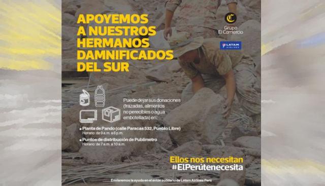 Grupo El Comercio te invita a enviar tus donaciones en sus centros de acopio. (Fotos: GEC)