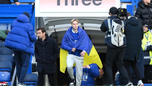 Mykhaylo Mudryk en el estadio Stamford Bridge de Chelsea FC el 15 de enero.